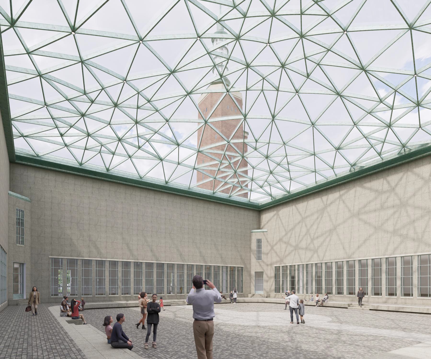 overkapping binnenplaats Boijmans