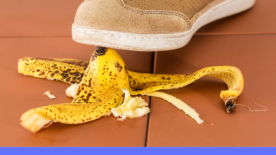voet boven bananschil