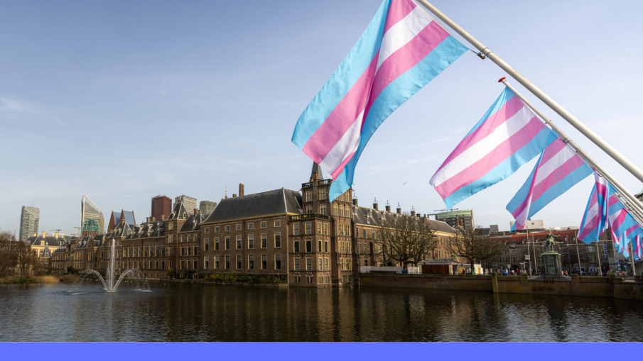 transgender vlaggen voor binnenhof