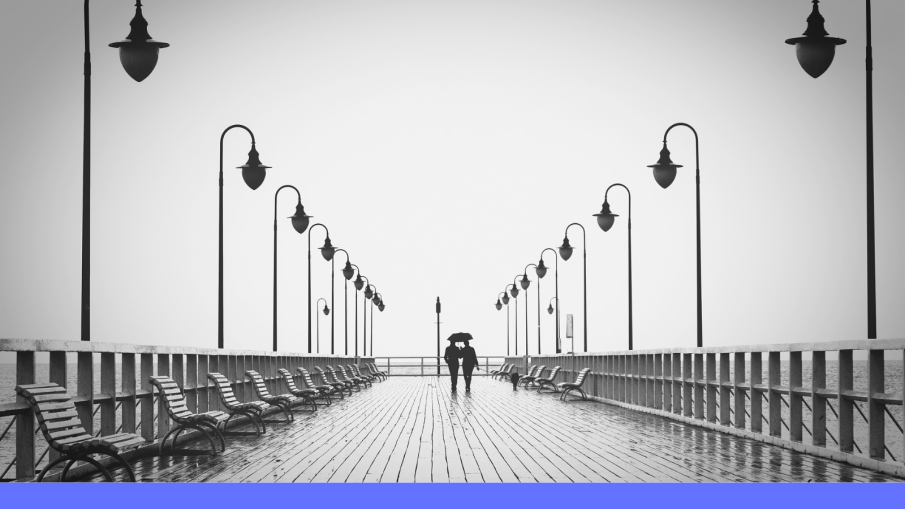 regen op de pier